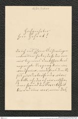 Nachlass Franz Steindachner, Brief von Adolf Horn an Franz Steindachner, Inv.Nr. 239.01, Seite 1